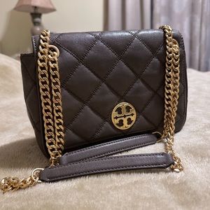 TORY WILLA SMALL SHOULDERBAG VOLCANIC STONE